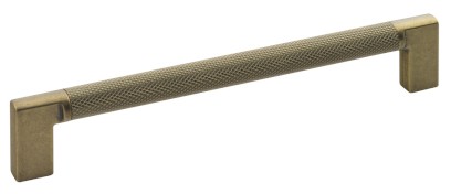 Kovová úchytka vroubkovaná, 174/160mm, starozlatá 12459