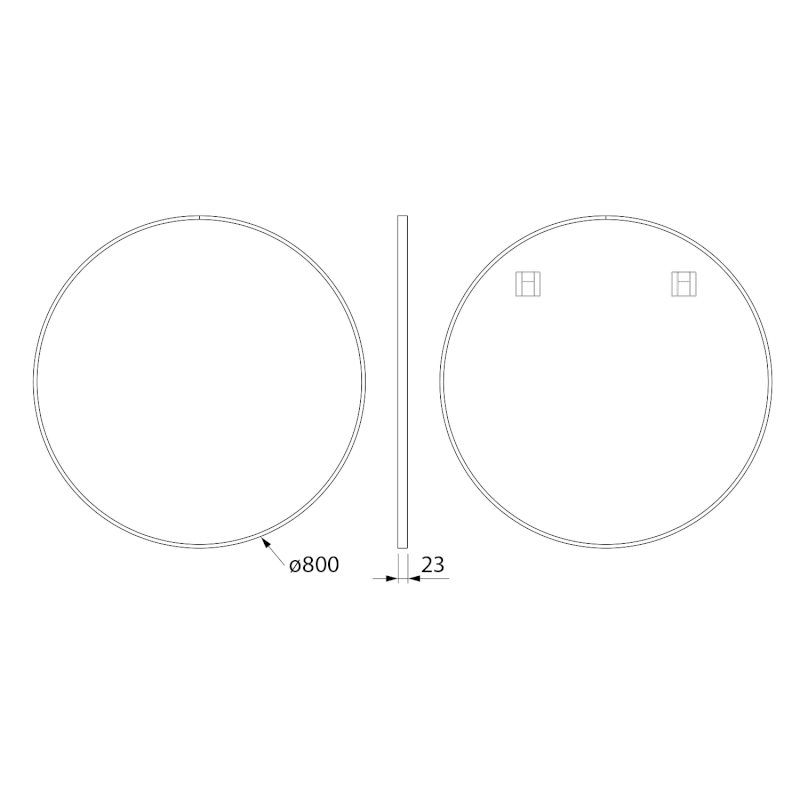 NOTION SLIM kulaté zrcadlo v rámu ø 80cm, bílá mat NT800W