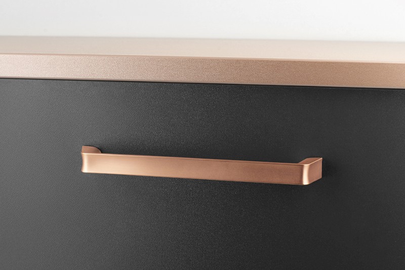 Kovová úchytka, 180,5/160mm, měď mat DM265