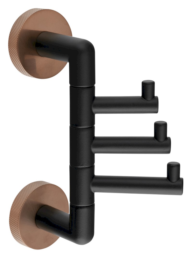 LARISSA trojháček otočný, černá/měď mat WS063BC