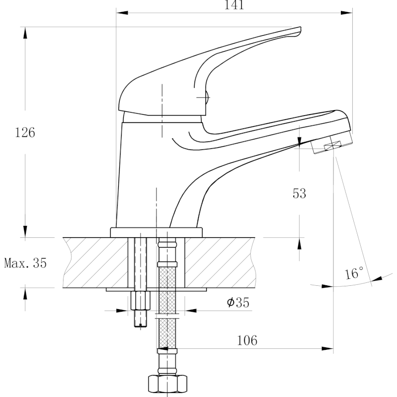 HOFFER stojánková umyvadlová baterie, chrom 424.002.1