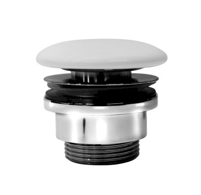 GSI umyvadlová výpust 5/4“, neuzavíratelná, keramická zátka, 5-65mm, bílá mat PVC09