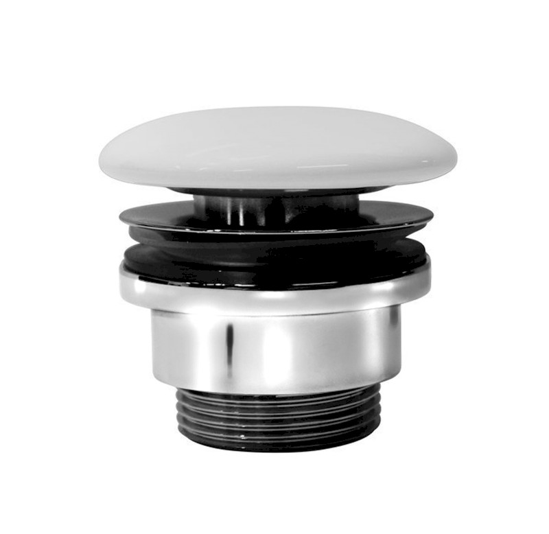 GSI umyvadlová výpust 5/4“, neuzavíratelná, keramická zátka, 5-65mm, bílá mat PVC09