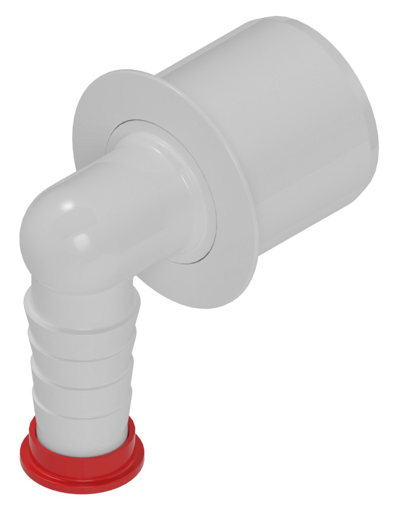 HT koncovka rohová pro připojení hadice 21mm, DN40 168.461.0