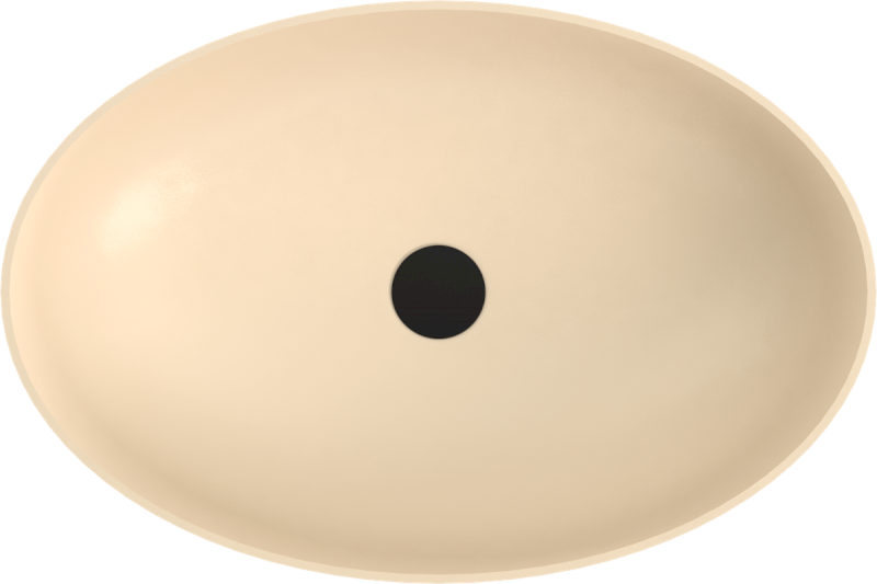 BANERA OVAL umyvadlo na desku, litý mramor, 60x40cm, béžová mat 14397.81