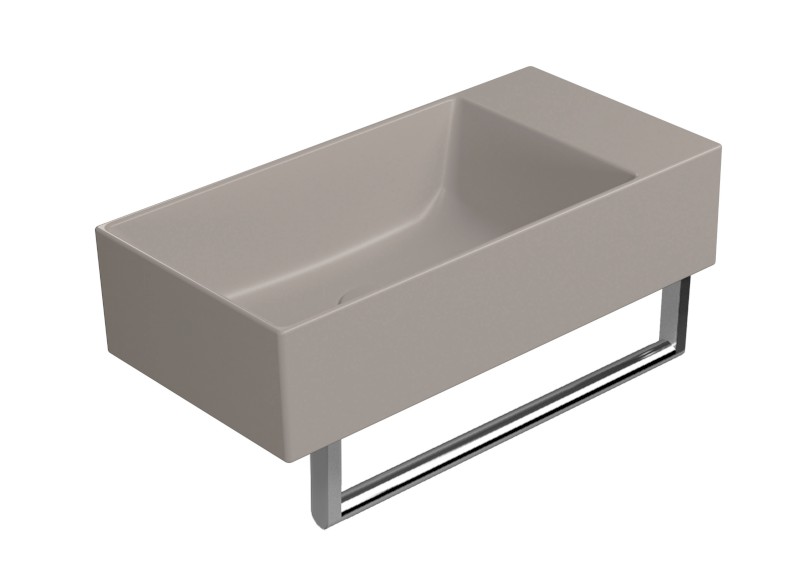 KUBE X keramické umývátko 50x25cm, bez otvoru, pravé/levé, tortora mat 9486005