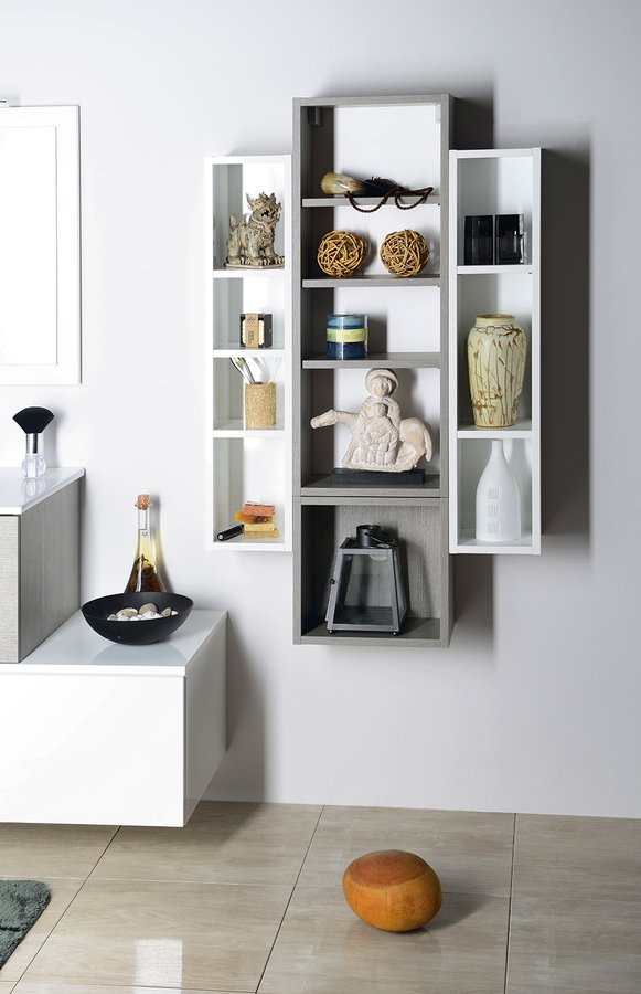 ESPACE otevřená policová skříňka 35x35x22cm, dub stříbrný ESC150-1111