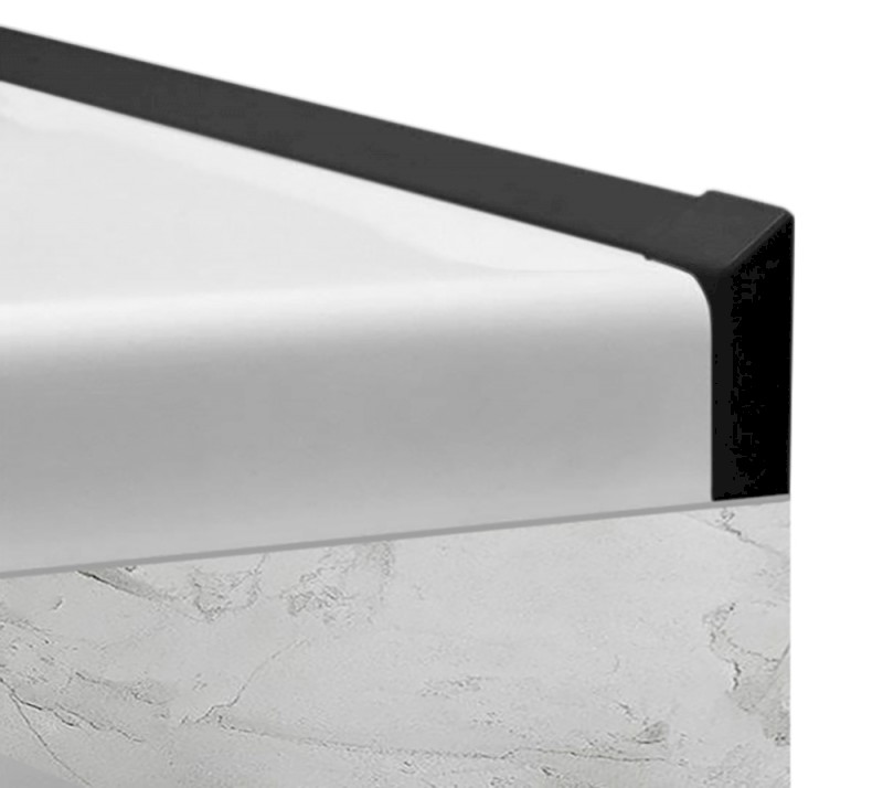Krycí lišta pro vany a vaničky, 2x 1950mm, 2x roh, 2x zakončení, černá mat 91020B