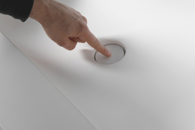 ARUBA dvojumyvadlo, Rockstone, 220x51,5cm, levé, bílá mat AR220-B2L