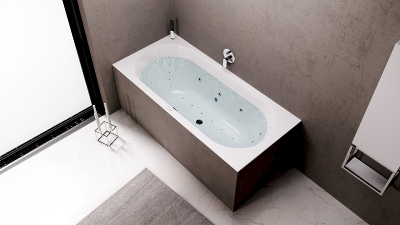 VIVA B hydromasážní vana, 175x80x47cm, Highline Hydro-Air, chrom 88119.6010