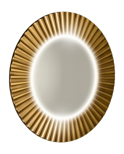 PRIDE STRIP kulaté zrcadlo s LED osvětlením v rámu ø 75cm, bronz PD754