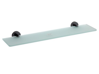 X-ROUND BLACK skleněná polička, 600mm, černá mat XR609B