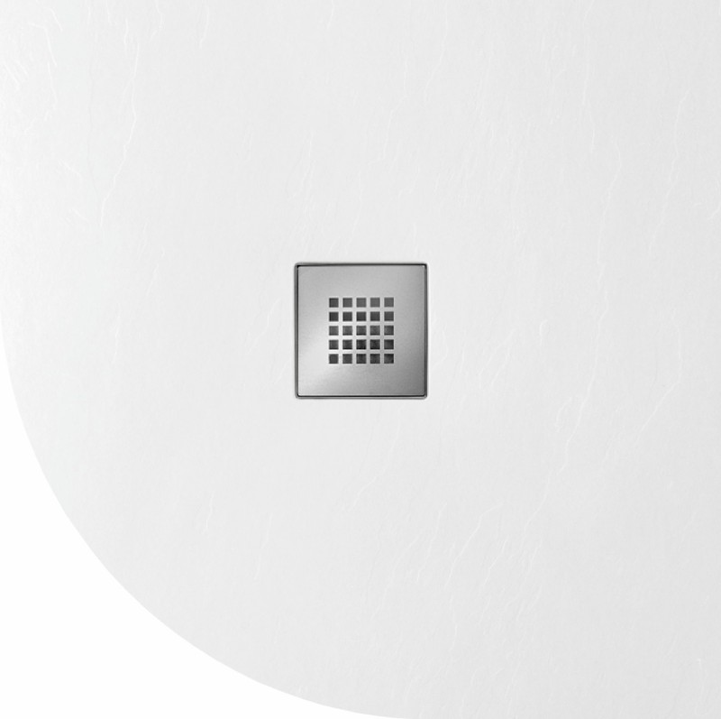 MITIA sprchová vanička z litého mramoru, čtvrtkruh 90x90cm, bílá PMBR90