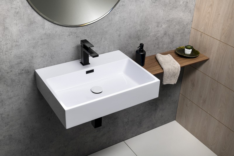 AQUATIC umyvadlo, litý mramor, 60x46cm, bílá AT060