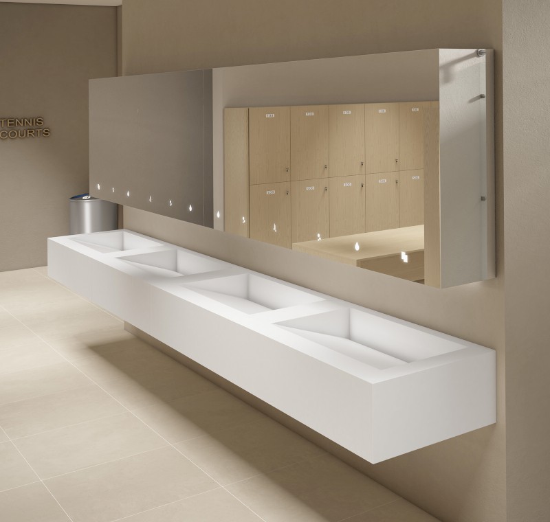 BASIC zrcadlová skříňka 100cm s automatickým dávkovačem mýdla a senzorovým osoušečem rukou MUM000122