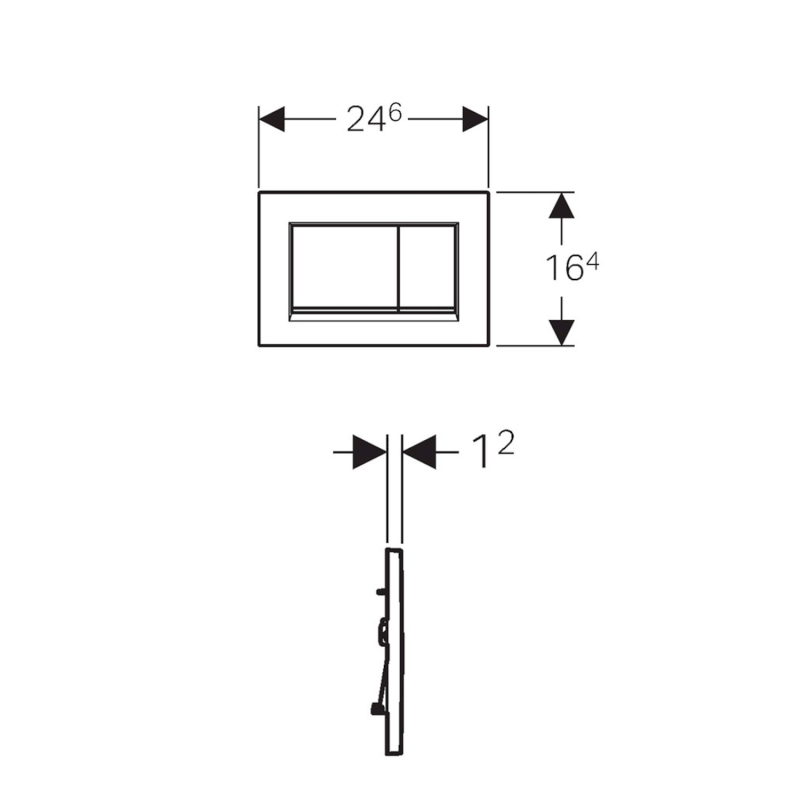 GEBERIT SIGMA30 ovládací tlačítko, černá lesk/chrom 115.883.KM.1