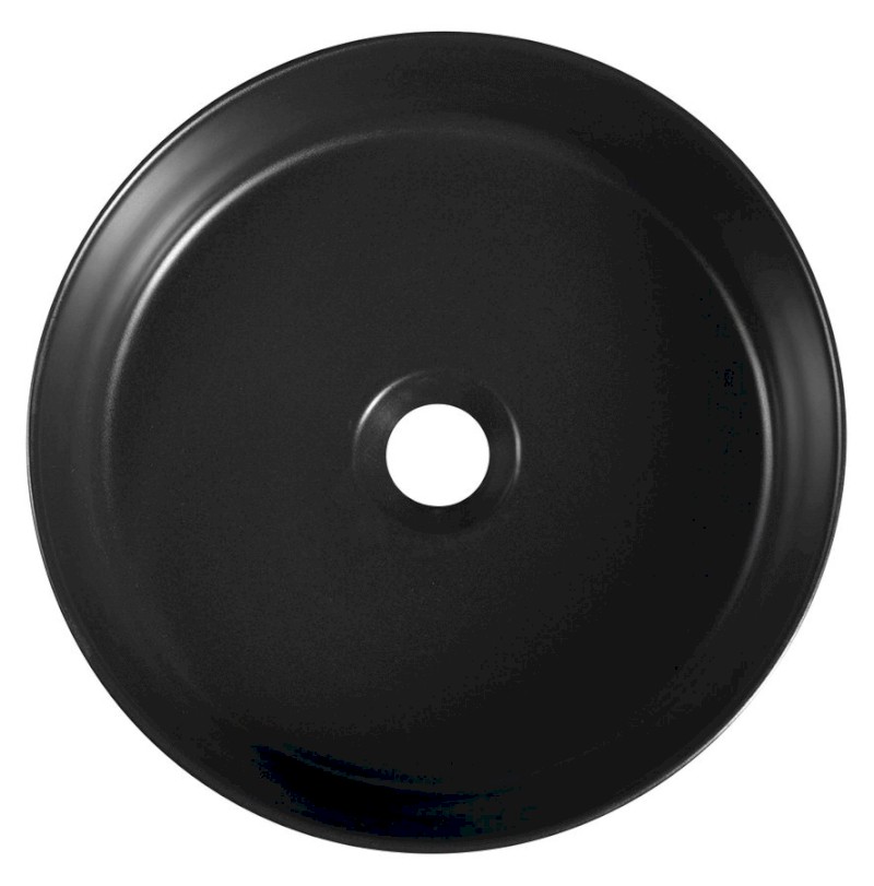 INFINITY ROUND keramické umyvadlo na desku, průměr 36cm, černá mat 10NF65036-2N
