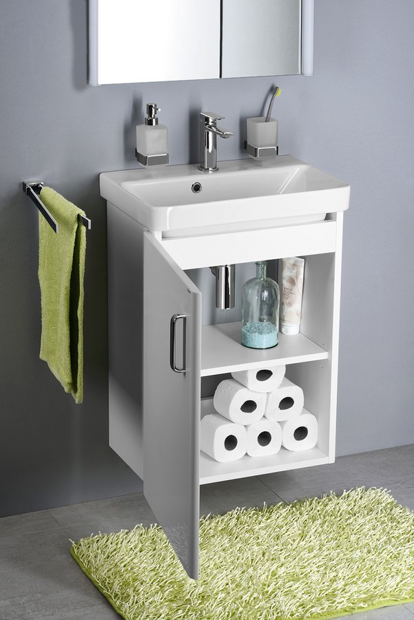 THEIA umyvadlová skříňka 50,9x70x35cm, 1x dvířka, levá, bílá TH057-3030