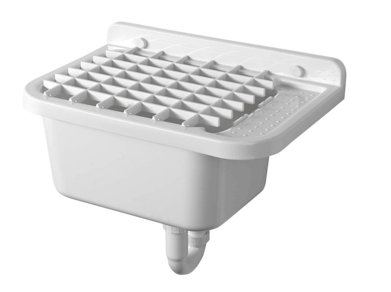 Závěsná výlevka s odkládací plochou 50x34cm, plast, bílá PI5050