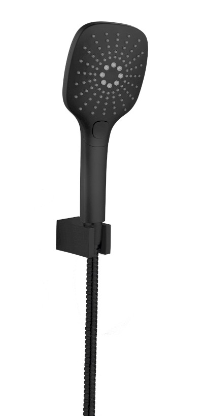 Sprchová souprava, 3 režimy sprchování, silikon trysky, pevný držák, hadice 1500mm, černá mat 1204-62B