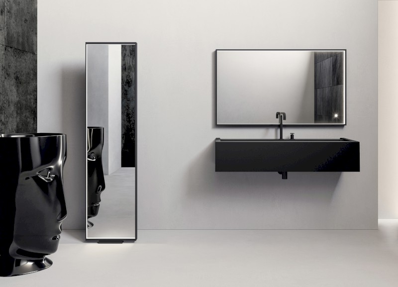 KANAAL keramické umyvadlo 100x40cm, černá mat 574331