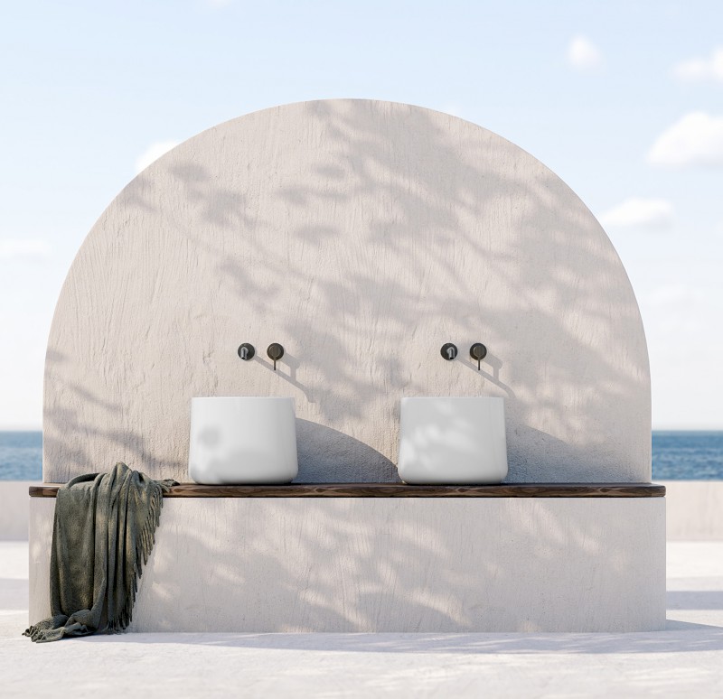 ALLEGRO keramické umyvadlo vysoké, průměr 42cm, bílá 10AL66042