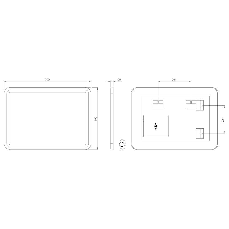 NYX zrcadlo s LED osvětlením 50x70cm NY050
