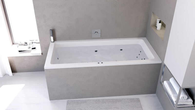 MARLENE hydromasážní vana, 170x80x48cm, Attraction Hydro-Air, chrom 72403.4010