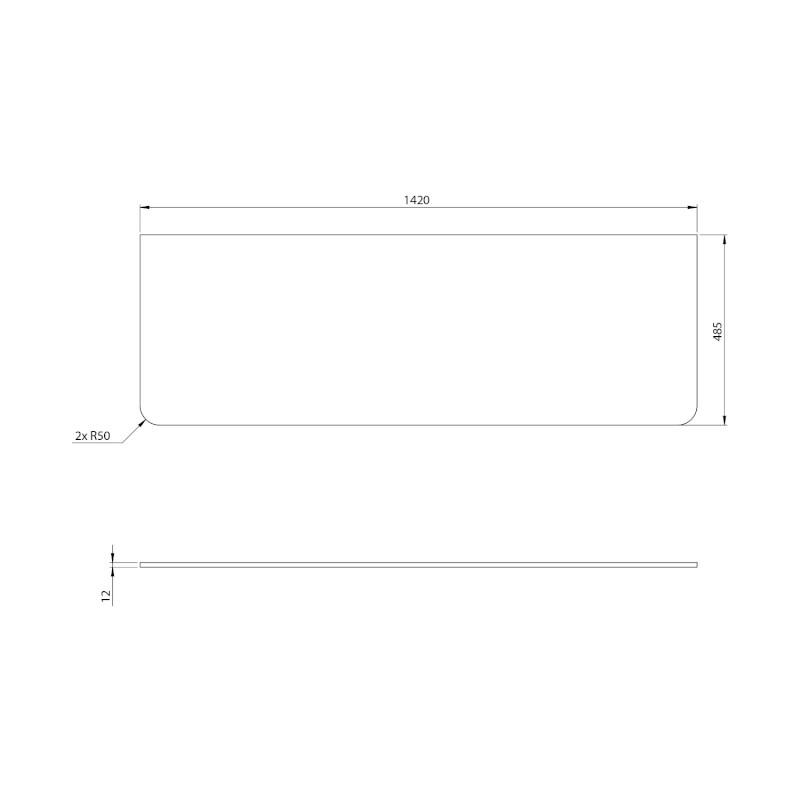 KERALA deska Rockstone 142x1,2x48,5cm, bílá mat KR140-0101