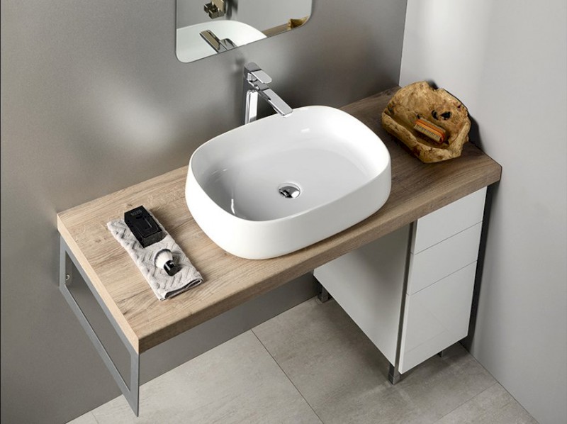 JUMPER keramické umyvadlo na desku, 50x40cm, bílá WH071