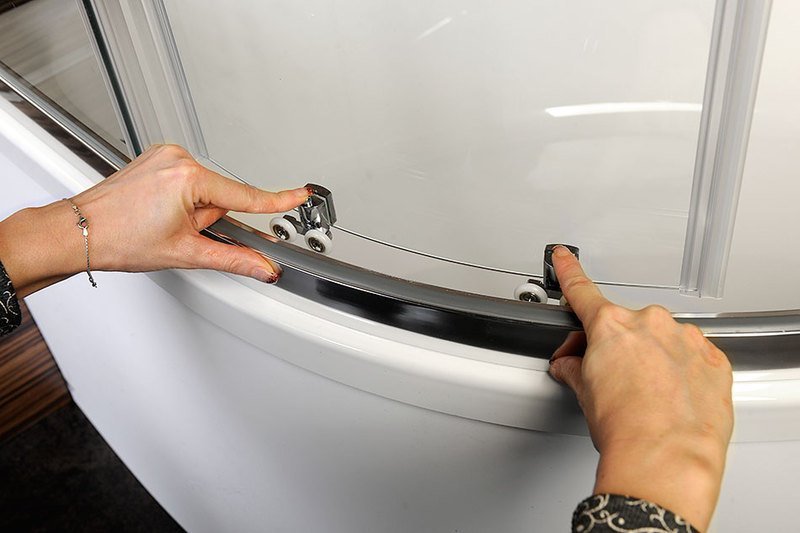 SELMA čtvrtkruhová sprchová zástěna 900x900x1650mm, čiré sklo MD2516