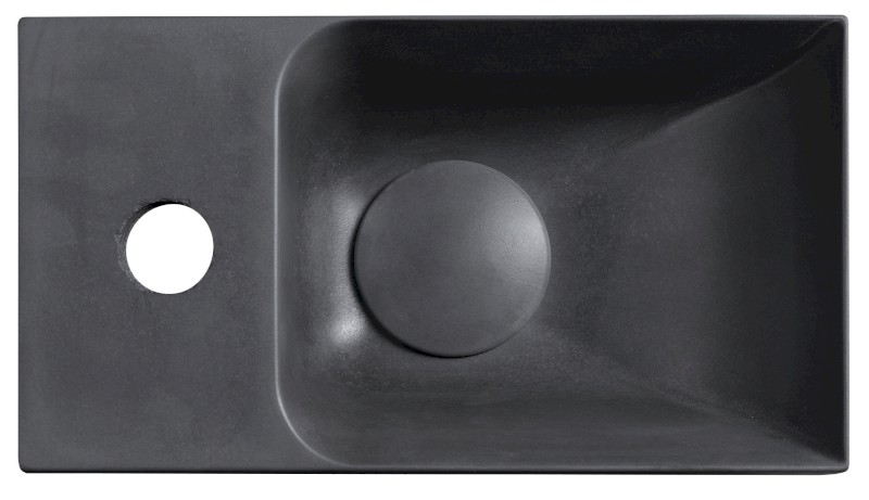 PICCOLINO betonové umývátko 30,8x17cm, baterie vlevo, antracit mat PK30016