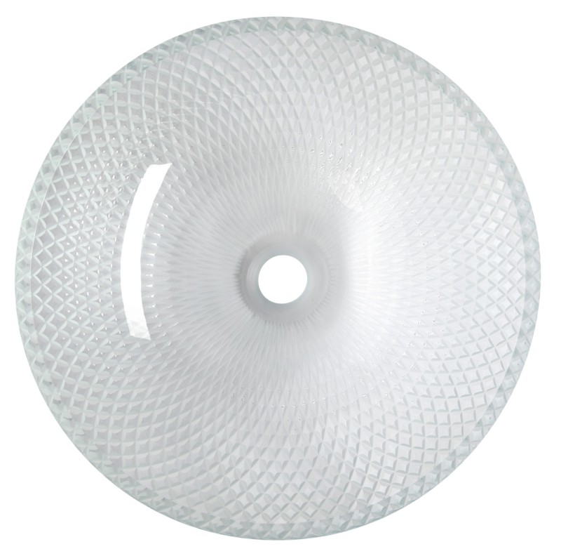 PUKETA skleněné gravírované umyvadlo na desku Ø 42cm, čirá TY165