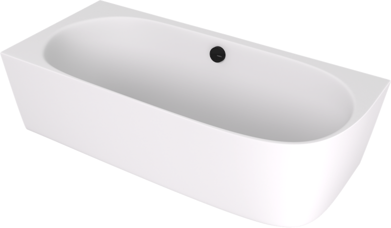 SUSSI L rohová stojící vana litý mramor 160x70x49,5cm, bílá mat 90191LMAT