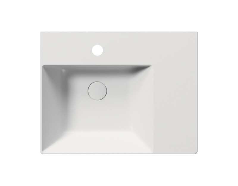 KUBE X keramické umyvadlo 60x47cm, s odkládací plochou vpravo, bílá mat 9438109