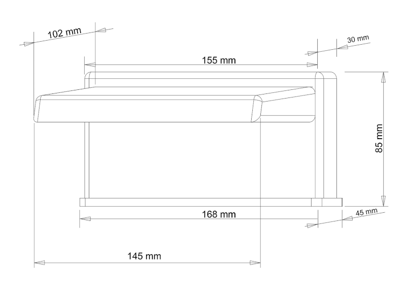 Výtoková hubice otevřená na okraj vany, šířka 145mm, kaskáda, chrom 5107