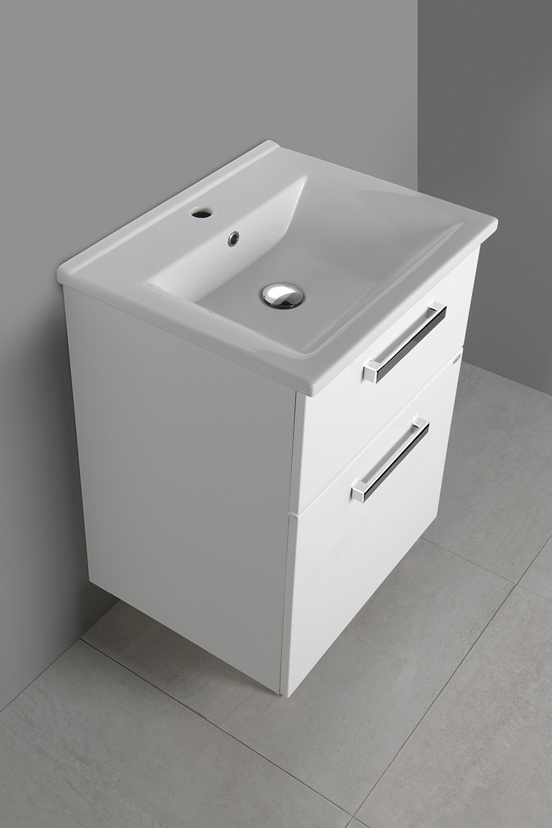 VEGA umyvadlová skříňka 62x72,6x43,6cm, 2x zásuvka, bílá VG063