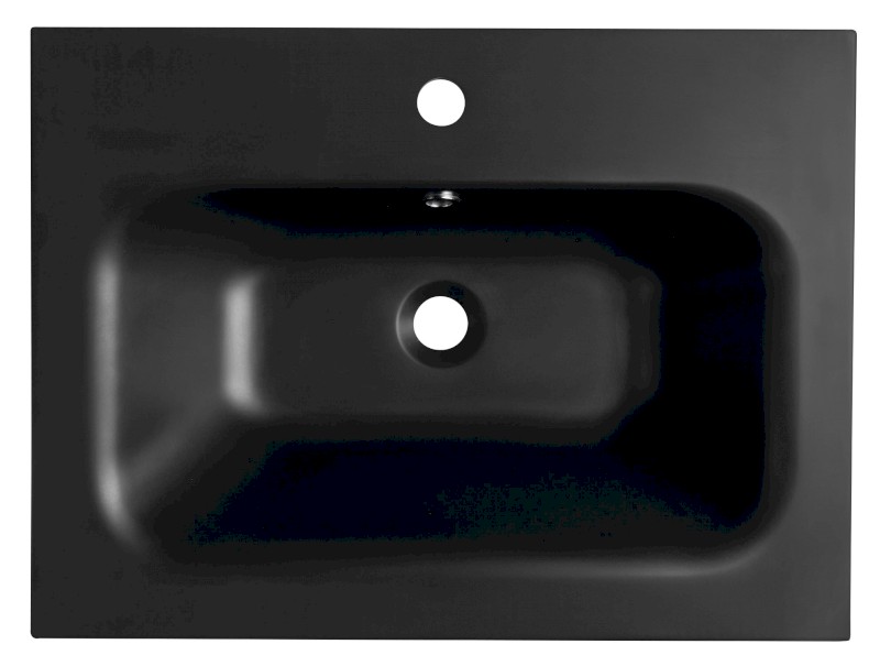 SIDRA umyvadlo, litý mramor, 61x46cm, černá mat SD061B