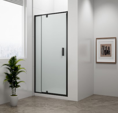EASY BLACK sprchové dveře otočné 880-1020mm, sklo Brick EL1738B