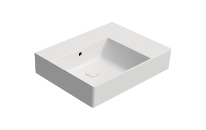 KUBE X keramické umyvadlo 60x47cm, s odkládací plochou vpravo, bez otvoru, bílá mat 9438009