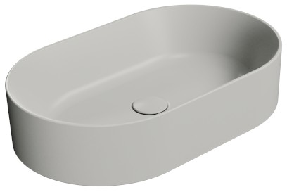 KUBE X keramické umyvadlo na desku, 60x37cm, oválné, cenere mat 945817