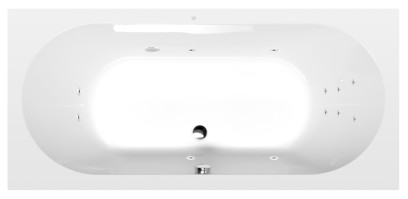 LEVANA hydromasážní vana, 170x80x39cm, Attraction Hydro, chrom 71745.3010