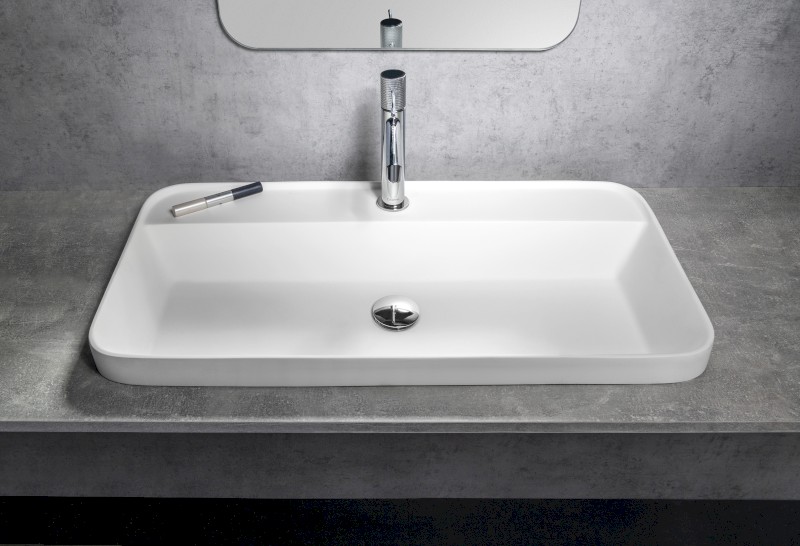 BRAHEA umyvadlo zápustné, Rockstone, 75x39 cm, bílá mat BE775
