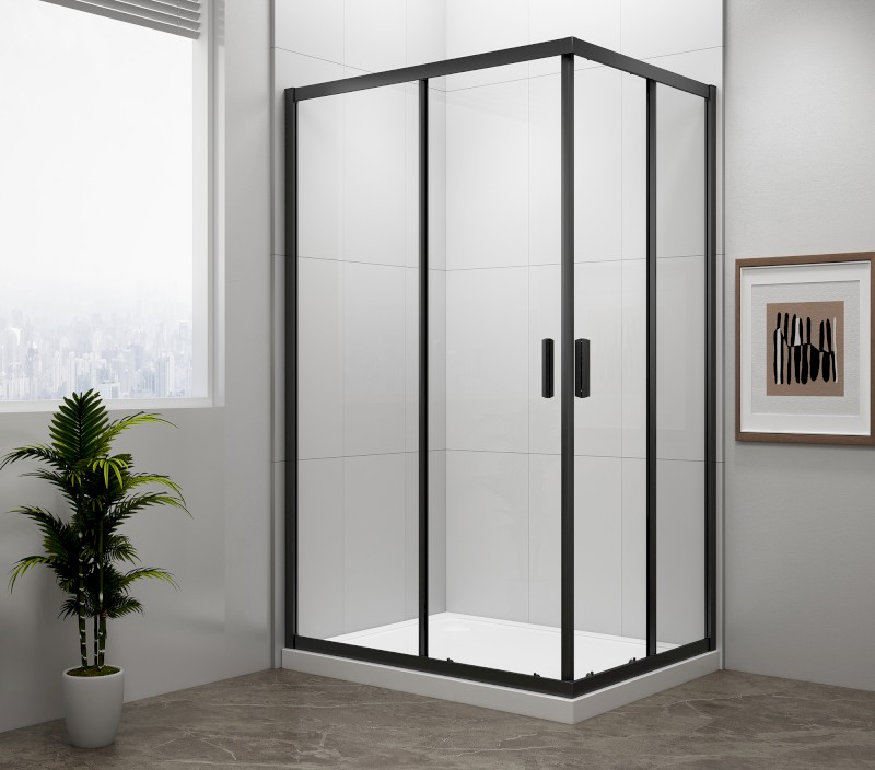 EASY BLACK obdélníková sprchová zástěna 900x800mm, čiré sklo EL5315B