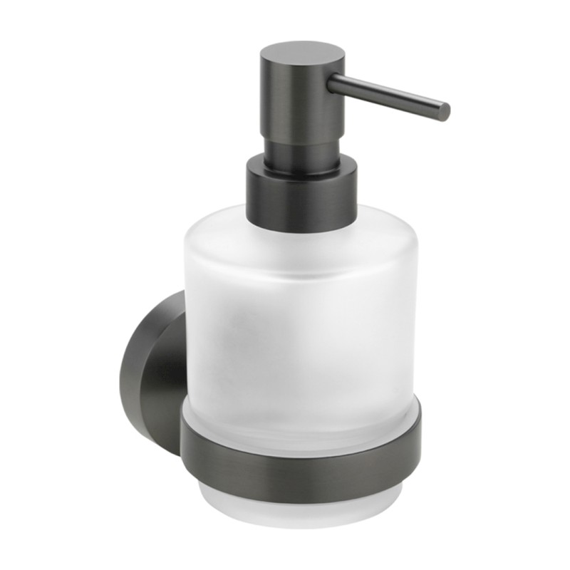 X-ROUND GUN METAL dávkovač mýdla 200ml, mléčné sklo, gun metal XR103GM