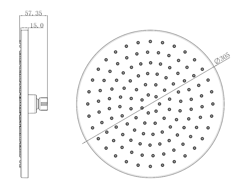 Hlavová sprcha, průměr 305mm, ABS/chrom SK380