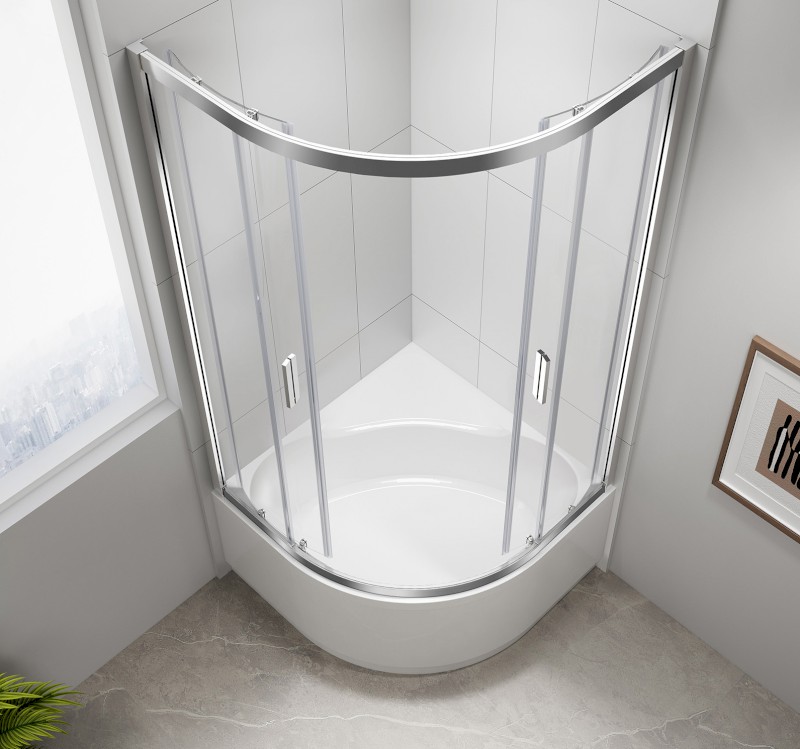 SELMA čtvrtkruhová sprchová zástěna 900x900x1650mm, čiré sklo MD2516