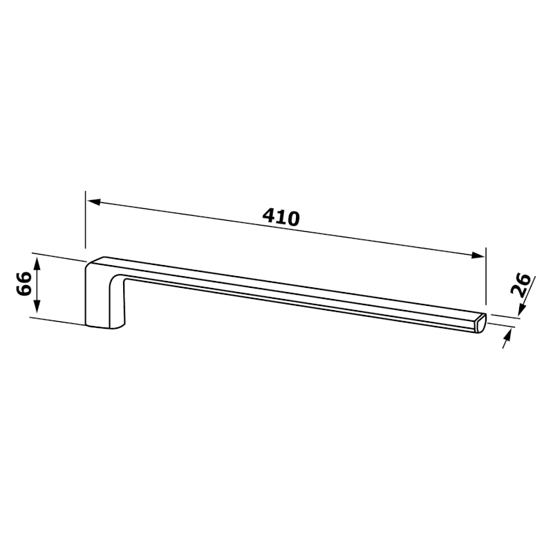 PIRENEI pevný držák ručníků 410mm, černá mat PI2214