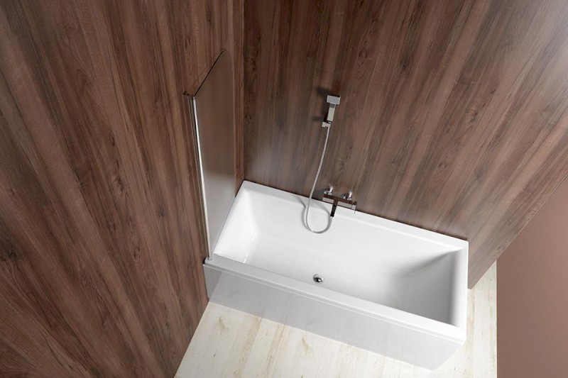 VILMA vanová zástěna 600x1400 mm, chrom, levá, sklo matné AQ6018L