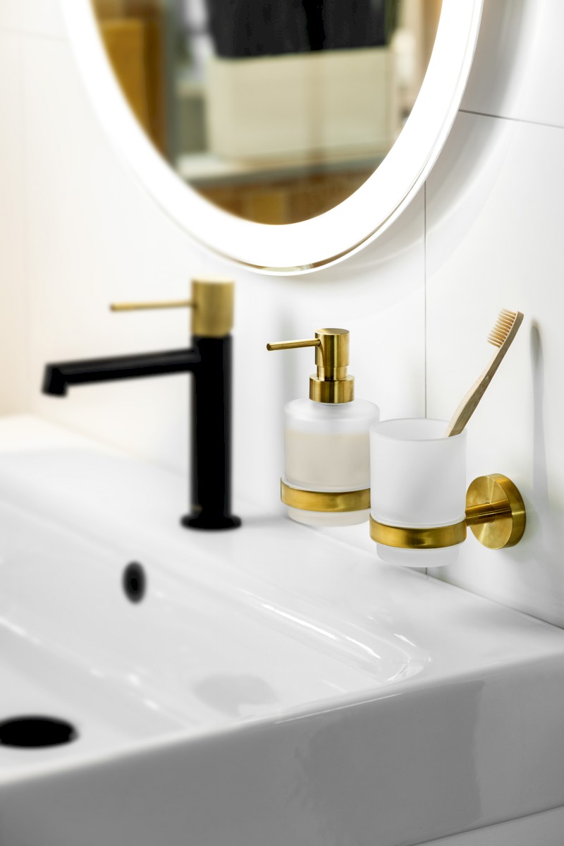 X-ROUND GOLD sklenka, mléčné sklo, zlato mat XR903GB